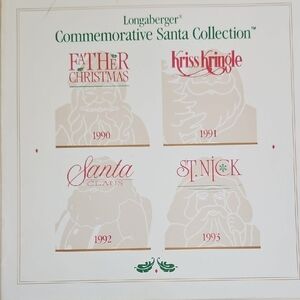 Longaberger 1993 Commemoarative Pewter Santa Ornament Collection In Box